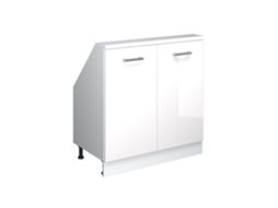 Móvel Sob a Inclinação VICCO 80cm com 2 Portas Branco Brilhante e Branco