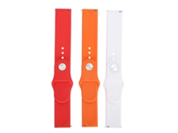 Conjunto de 3 pulseiras de silicone sólido de 22 mm para substituição.