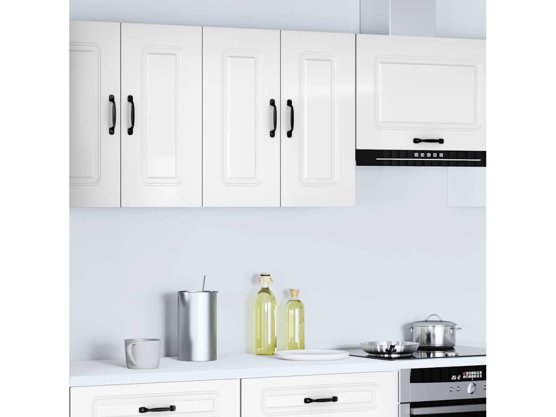 Vidaxl Armário De Parede De Cozinha Kalmar Branco Alto Brilho