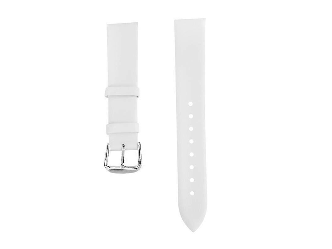 Pulseira De Relógio Em Couro Bovino Tigrado Ultrafino E Durável, Com Liberação Rápida Olysi Shop (branca, 18 Mm Com Fivela Prateada)
