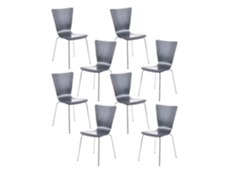 Conjunto de 8 cadeiras para visitantes Aaron cinza CLP