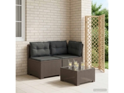 Vidaxl Sofá De Jardim 2 Lugares Com Almofadas Look Rattan Pp