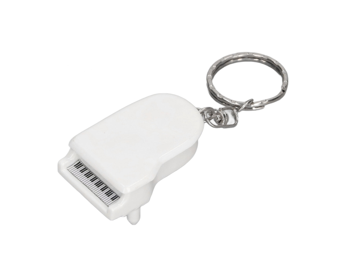 Mini Simulação Piano Pingente Chaveiro Micro Decoração para Bonecas Crianças Branco