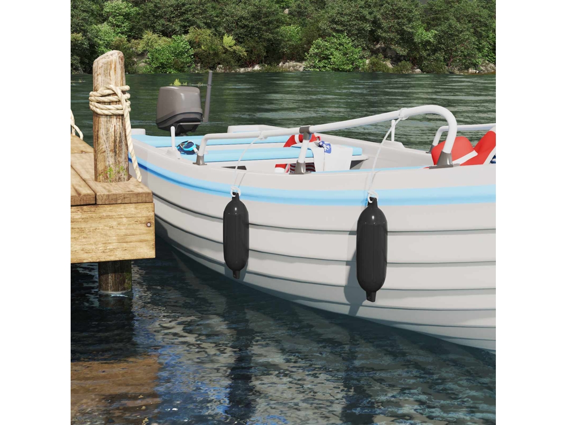 Vidaxl Bóias Para Barco 2 Unid. Ø 11 X 40 Cm Preto Pvc