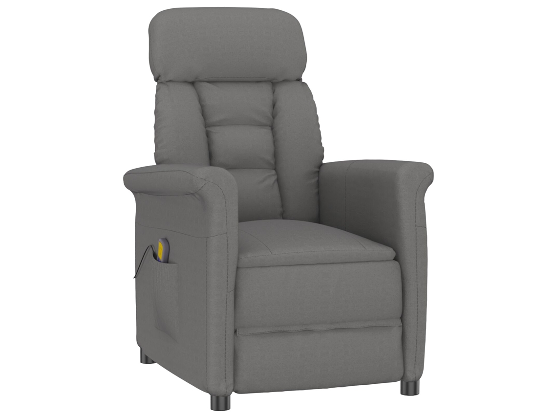 Conjunto 1 Cadeira De Massagem Vidaxl Cinzento Microfibra (96.5 X 70.5 X 95 Cm)