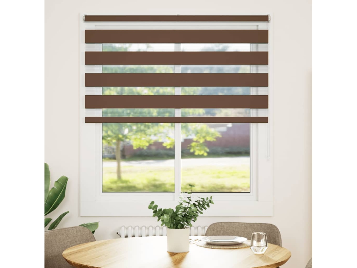 Maison Exclusive - Cortina De Zebra 130x150 Cm Largura Do Tecido 125,9cm Poliéster