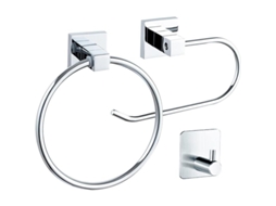 2026-porta Rollos De Wc De Acero Inoxidable + Anillo De Toalla + Ganchos Adhesivos, 3 Piezas, Plata