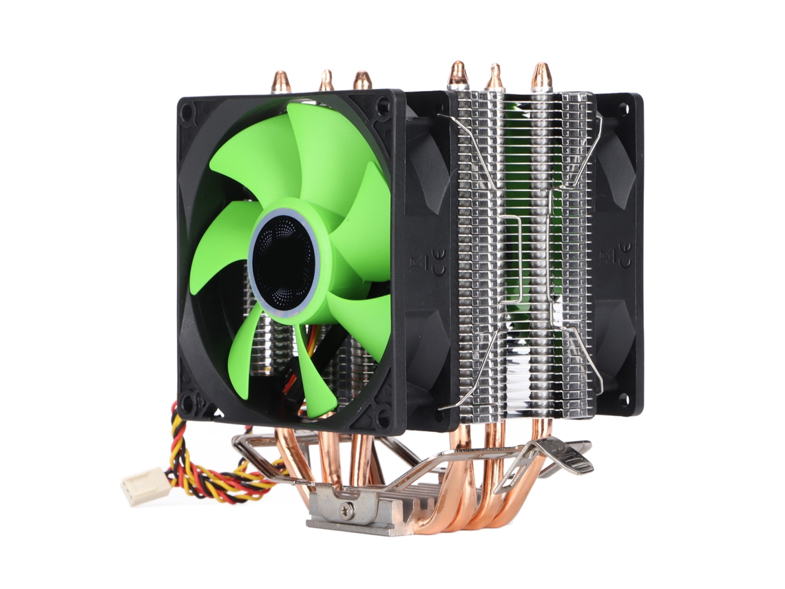 Cooler De Ar Para Cpu Com 4 Heatpipes, 90mm, 3 Pinos, Sem Ruído E Duas Ventoinhas
