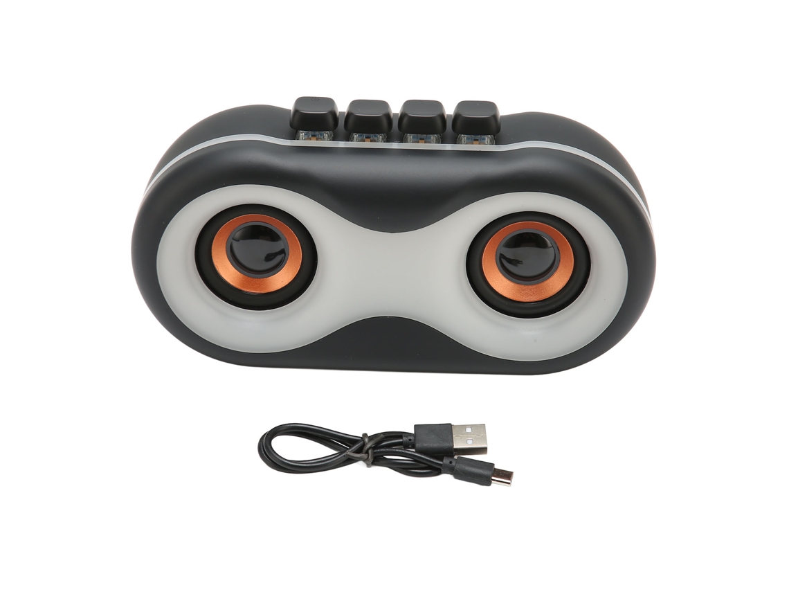 Caixa de Som Bluetooth Desktop EOOCOO portátil com bateria, luz RGB e subwoofer