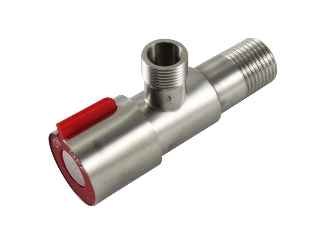 Valvula escuadra inox roja 2183vm
