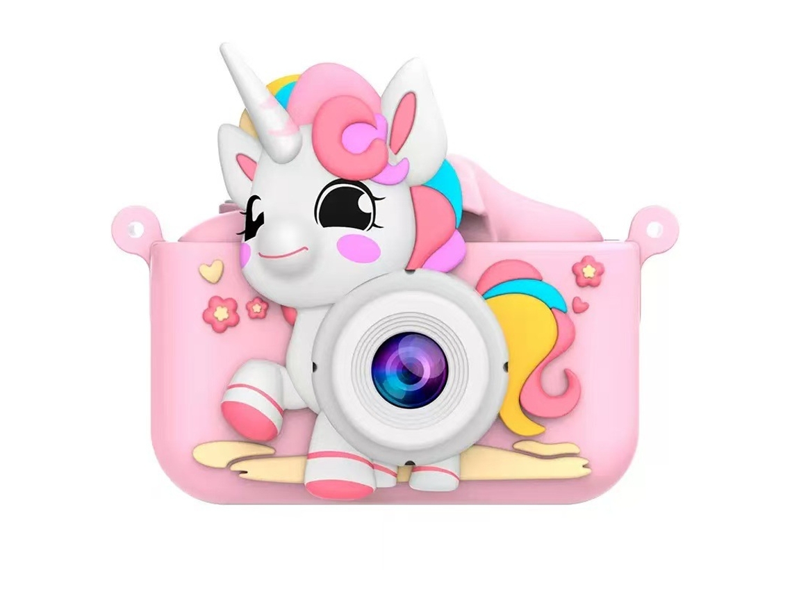 Câmera Unicorn Baby, Tela Ips De 2,0 Polegadas, Câmeras Duplas, Gravação De Vídeo Hd 1080p, Rosa Brilvibera