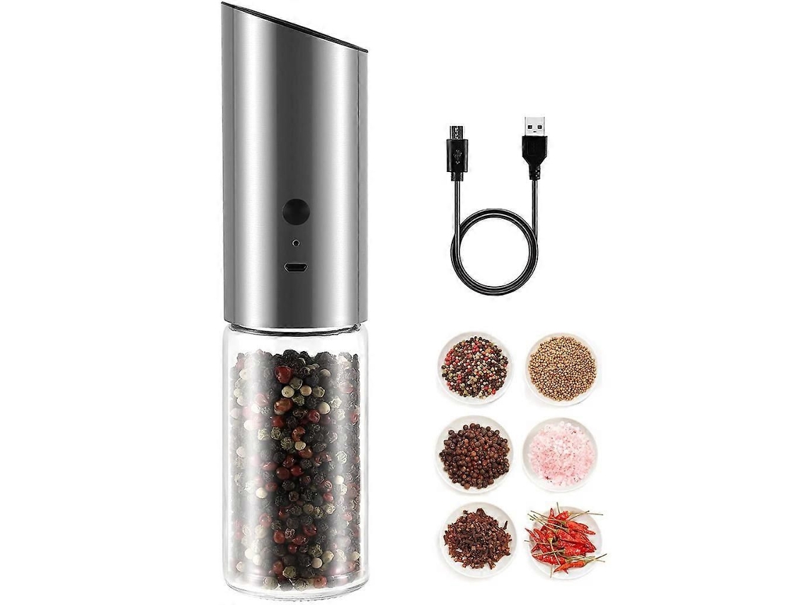 Moedor de Pimenta Elétrico Recarregável, Elétrico, Sal e Automático por Gravida Recarregável Via Usb, Alta GOKOCO