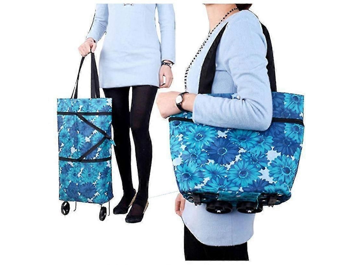 Sacola de Compras Dobrável com Rodas Lmell, Mala de Rodinhas Dobrável para Mulheres. GOKOCO