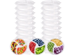 Conjunto De Lancheira E Porta-lanches Com 3 Compartimentos, 10, 20, 50 Unidades, Recipientes Reutilizáveis Para Molhos E Condimentos