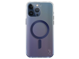 Capa para iPhone 15 Pro Max UNIQ Pele Sintética Magnética Azul