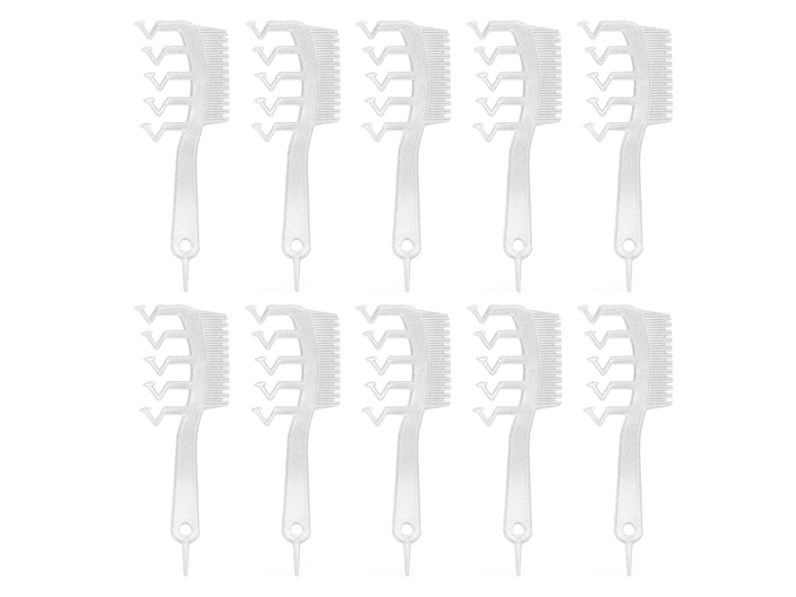 10 Peças Pente De Dentes Largos Em Forma De Z Elegante Portátil Dupla Face Pente De Linha Do Cabelo Ferramenta De Estilo Glitter Prata Brilvibera