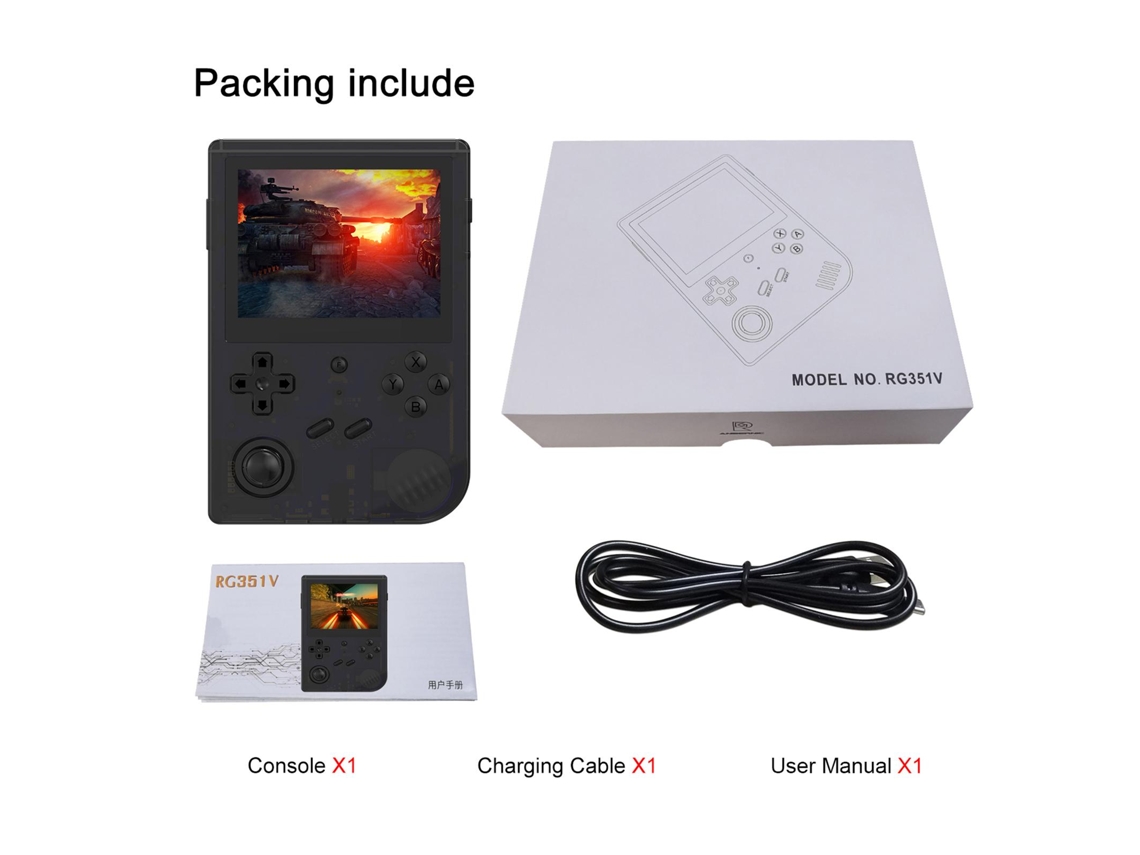 Console Portátil Retrô com 15000 Títulos Clássicos, Tela Ips de 3,5 Polegadas AQUAFORGE