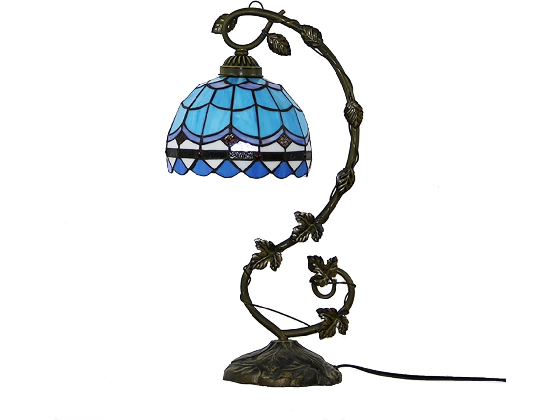 Luminária De Mesa Estilo Tiffany, Luminária De Mesa Suspensa Com Vitral, Luminária De Leitura Em Metal Fino Estilo