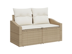 Conjunto De Sofá De Jardim De 5 Peças Com Almofadas Bege Rattan Polipropileno Wsd479187 Lovely Home