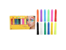 Lápis De Pintura Facial 12 Cores Vibrantes Fácil Remoção
