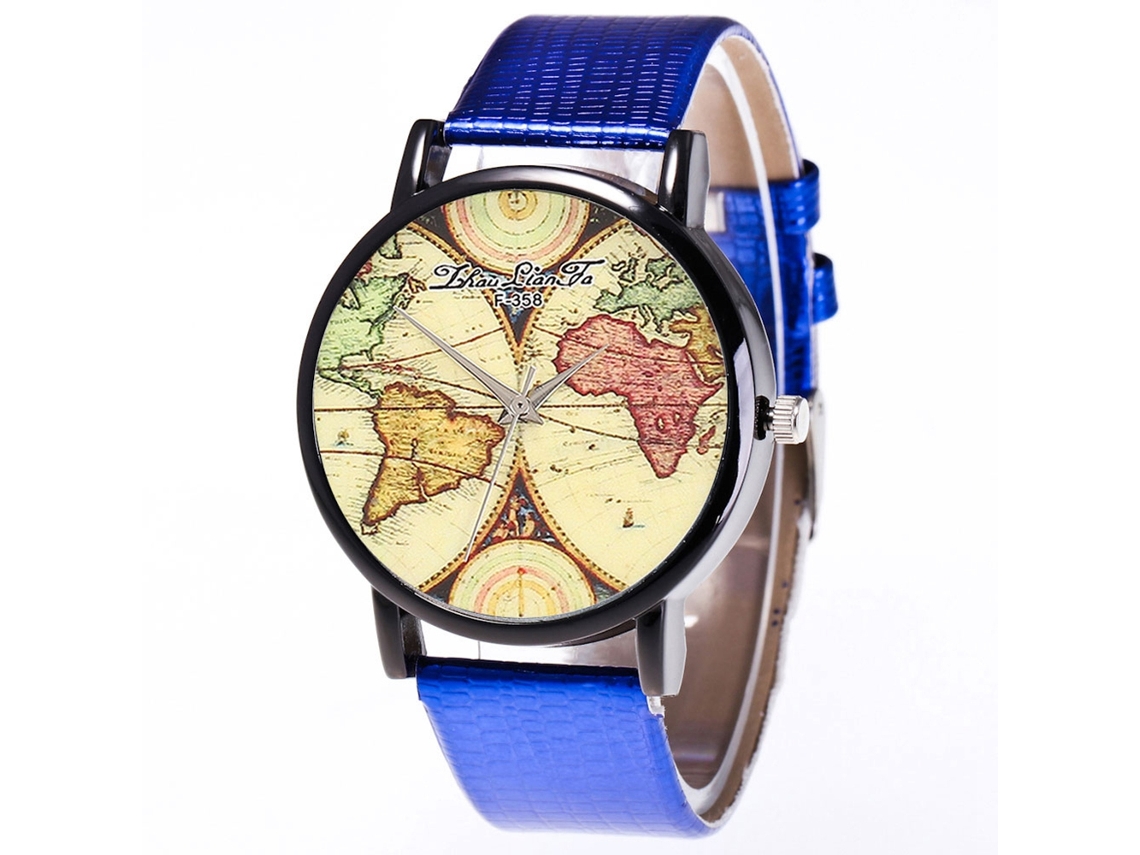 Reloj De Cuarzo De Pareja Con Correa De Cuero Pu Zhoulianfa Azul