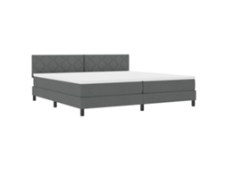 Cama Box com Colchão Cinzento Escuro 200x200 cm Tecido MAISON EXCLUSIVE