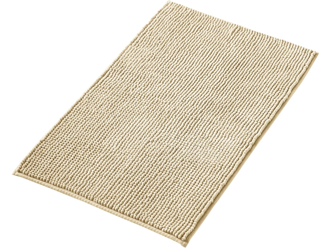 Tapete Antiderrapante - Combinado em Conjunto - Chenille Lavado - Para Chuveiro, Banho E Sanita - Bege - 50x80 Cm
