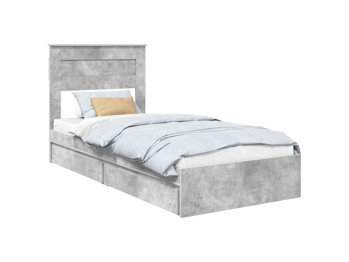 Cama com Armazenamento Cinzento 90x190 cm Madeira Processada MAISON EXCLUSIVE