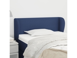Vidaxl Cabeceira De Cama C/ Abas Tecido 93x23x78/88 Cm Azul