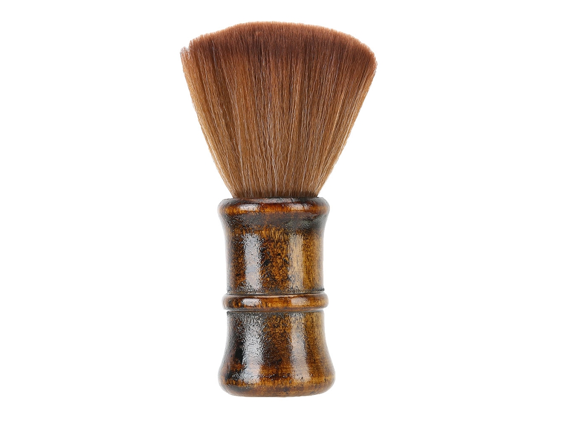 Escova de cabeleireiro macia para remover cabelos quebrados do rosto.