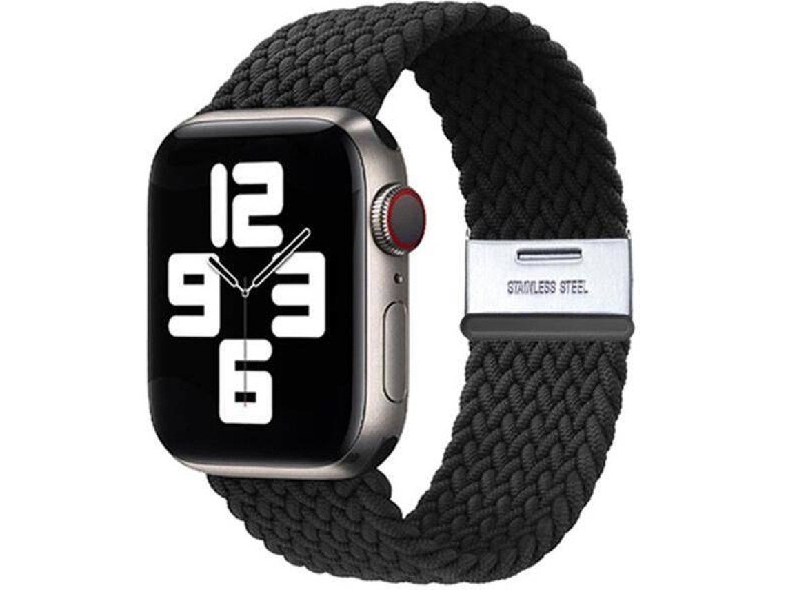 Bracelete Entrançada Ajustável para Apple Watch Series 4 44mm Preto