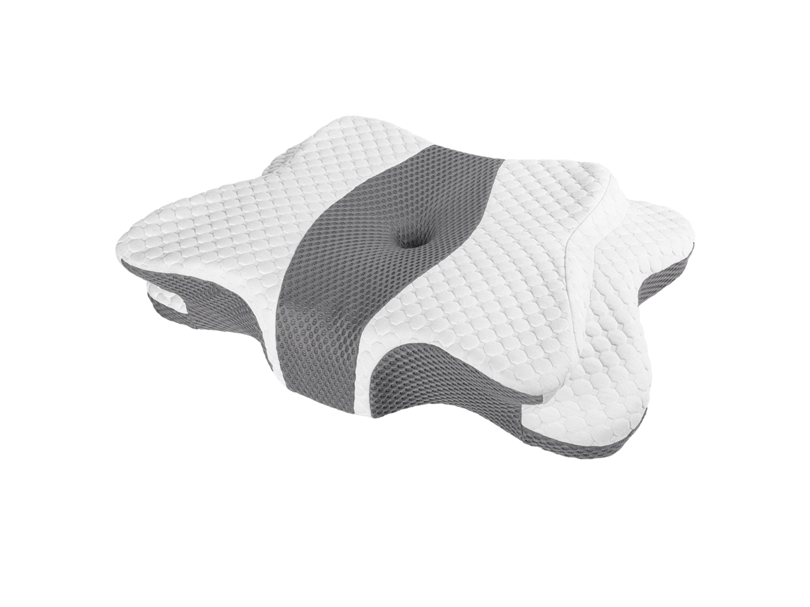 Travesseiro De Pescoço, Design Ergonômico, Conforto Em Espuma De Memória, Branco