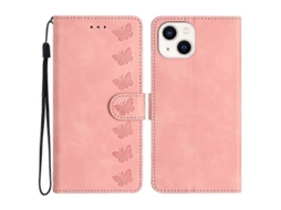Capa De Celular De Couro Sintético Com Estampa De Borboleta, Compatível Com Iphone 13 De 6,1 Polegadas, À Prova De Quedas, Tipo Carteira