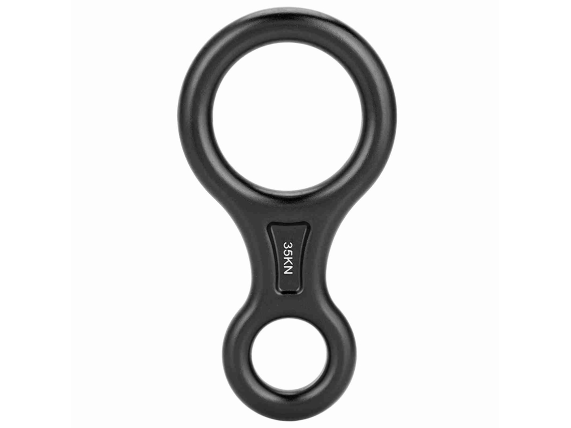 Descensor de Corda 35kn para Escalada Preto