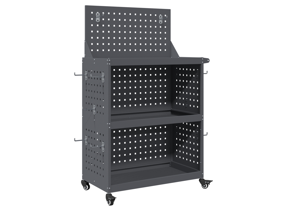 Conjunto 1 Carro De Ferramentas Vidaxl Antracite Aço (65 X 35 X 111 Cm)