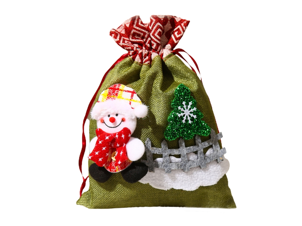 Laxiscreed Sacola De Natal Com Boneco De Neve Para Doces, Presentes E Armazenamento Natalício