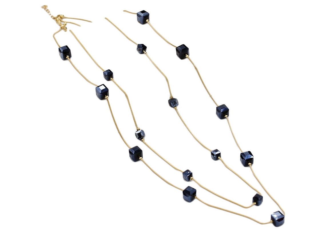 Colar Multilayer Feminino Com Pendente De Cristal Ideal Presente