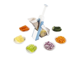 Cortador de Legumes Multifuncional 5 em 1, Ajustável, Feito de Plástico e Aço Inoxidável MDUG (azul)
