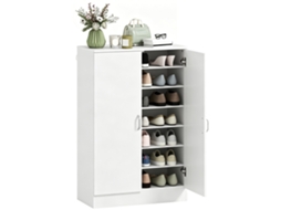 Sapateira com 2 Portas, 6 Prateleiras Ajustáveis, Dobradiças com Amortecimento para 21 Pares Branca S/MARCA