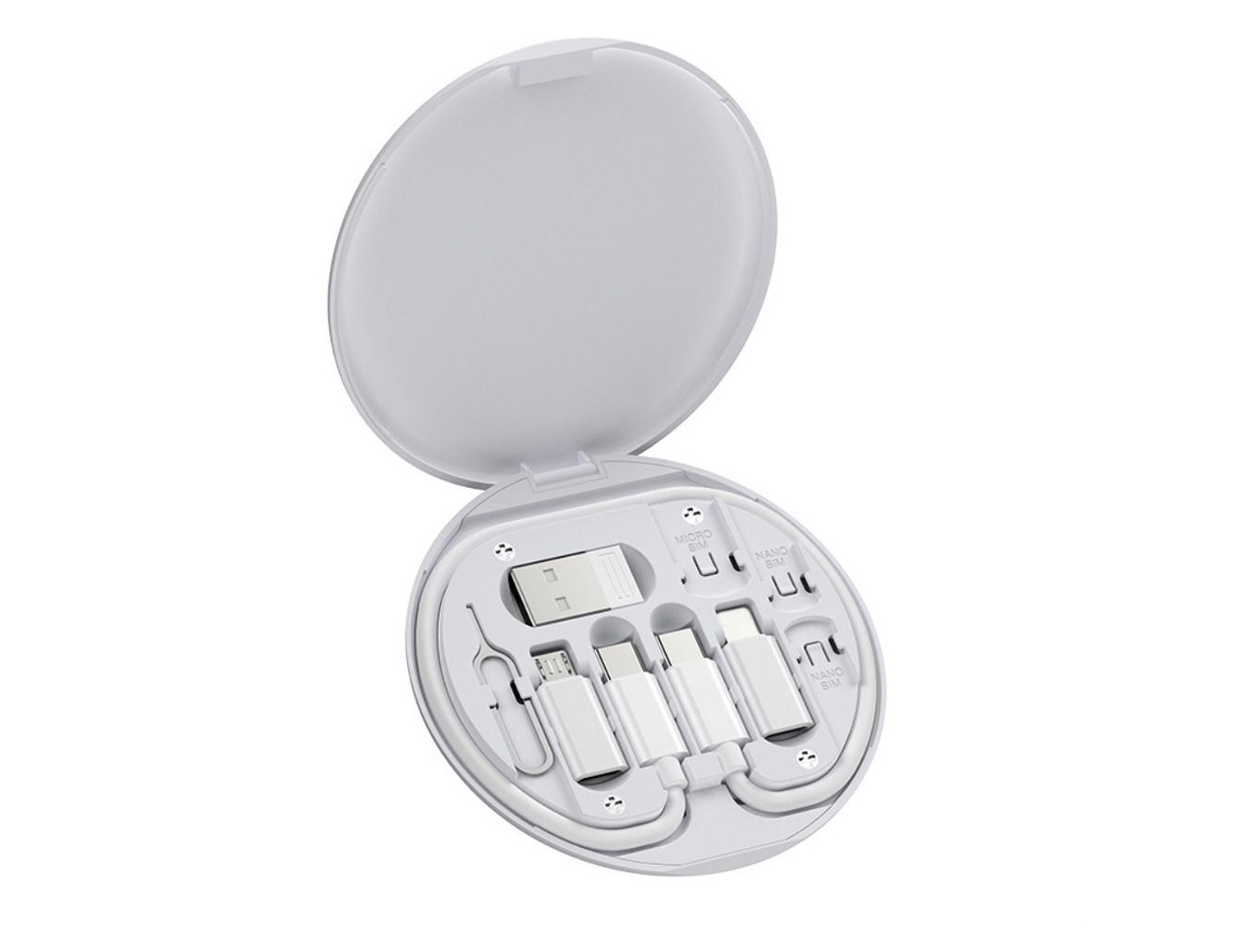 Aetheria caixa de Armazenamento Adaptador Cabo Multitipo Carregamento Transferência Dados Suporte Celular 60w