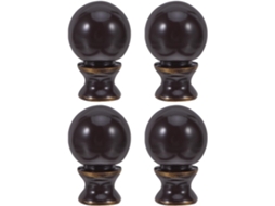 Conjunto De 4 Ponteiras De Abajur Em Liga De Zinco Resistente, Cor Café.