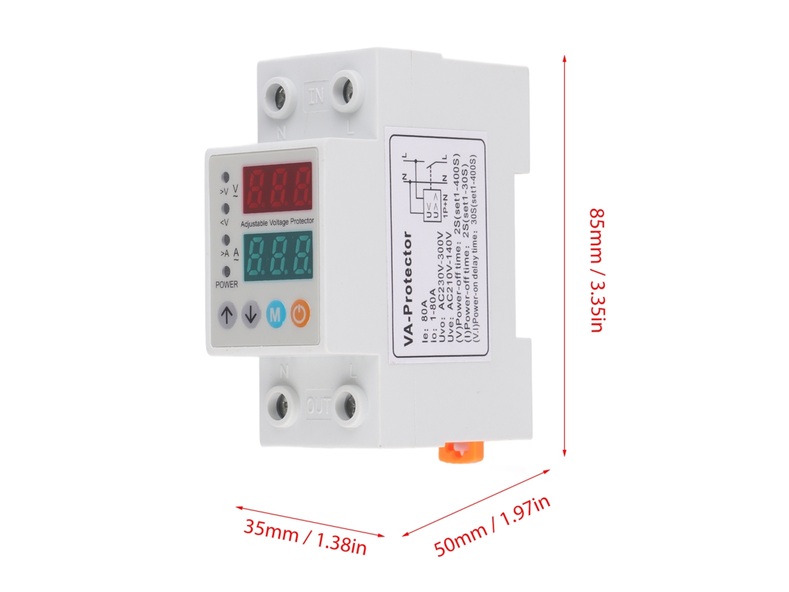 Dispositivo Protector Tensão Sobre/subajuste 80a 2p