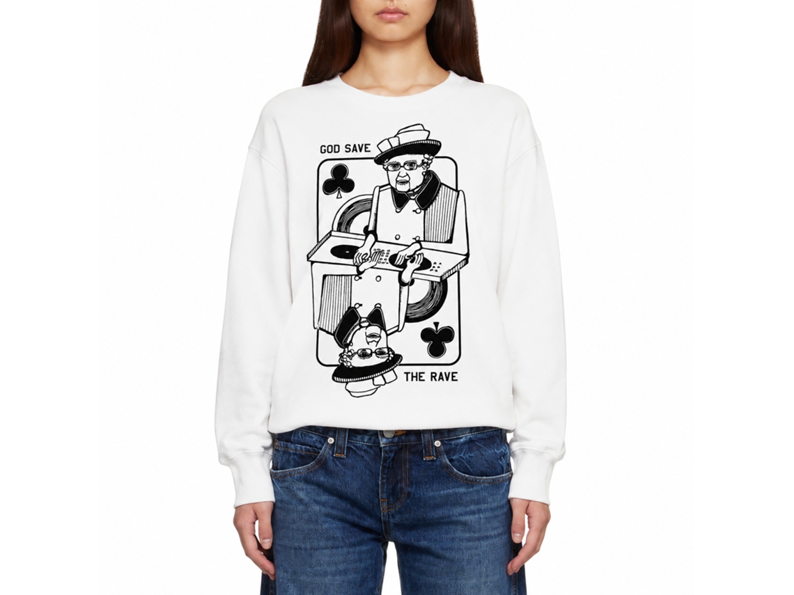 Rockinstone Queen Of Clubs Pod Classic Sweatshirtdouble-sided Print Unique Designer Style