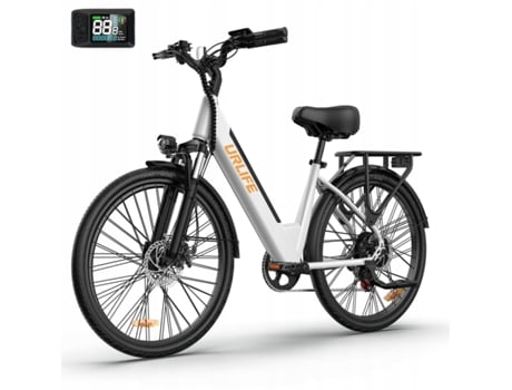 Bicicleta elétrica Urlife de 26 polegadas, 36 V 250 W, 25 km/h, 13 Ah, autonomia de 40 km, masculina/feminina, freios a disco mecânicos