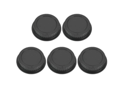 2026 5 Tapa Traseira de Lente Plástica Portátil Preta para Lentes de Câmera Canon