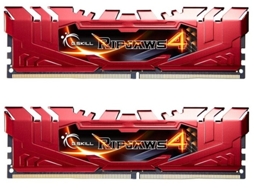 Memória RAM DDR4 GSKILL Ripjaws 4 (2 x 8 GB - 2400 MHz - CL 15 - Vermelho) — 15 GB | 2400 MHz | DDR4