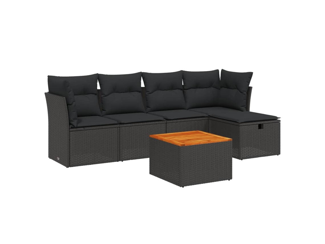 Garden Sofa Set, Garden Sofa Sets Vidaxl Preto Rattan / Vime (n/a)