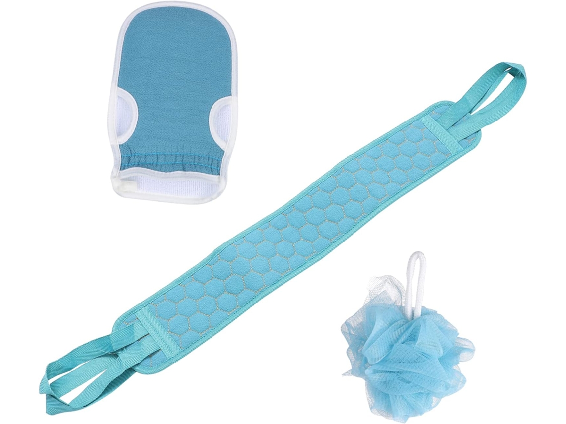 Conjunto De 3 Toalhas De Banho Com Massagem Nas Costas, Estampa Floral E Faixa De Massagem Para Uso Gokoco