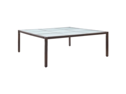 Vidaxl Mesa De Jantar Para Jardim 200x200x74 Cm Vime Pe Castanho