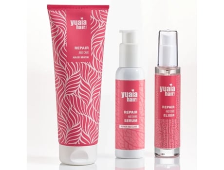 Hair Rehab Set Máscara Capilar Elixir Capilar Suavizante e Brilhante Sérum Reparador e Brilhante YUAIA HAIRCARE